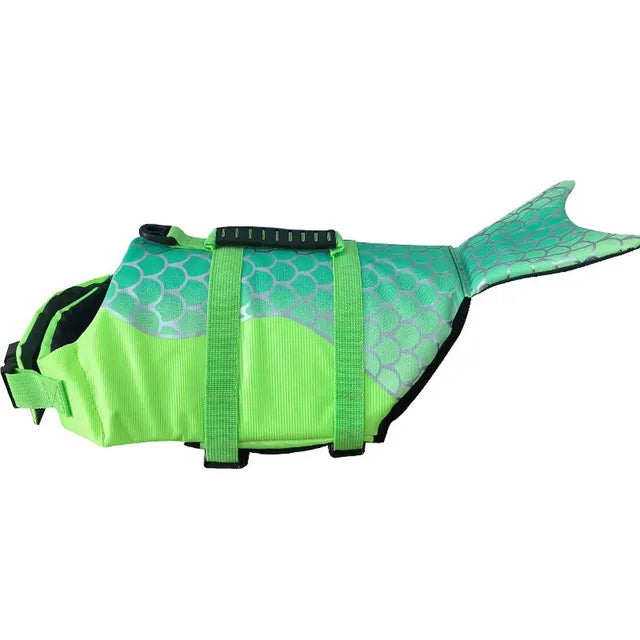 gilet-sauvetage-chien-poisson-vert